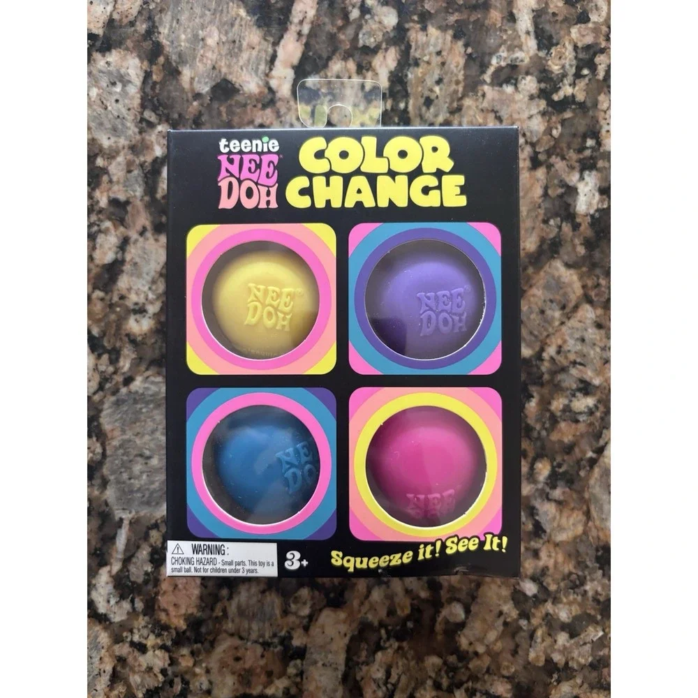Teenie Nee Doh Color Change Squeeze Toy 4-Pack Sensory Fidget Needoh